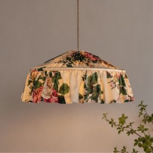 Vintage Floral Pleated Pendant Lamp