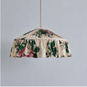 Vintage Floral Pleated Pendant Lamp