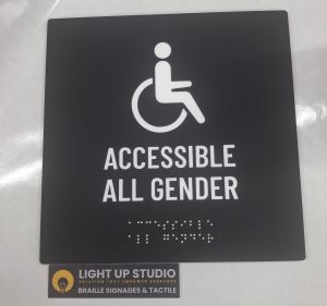 Accessible Toilet Braille Signage