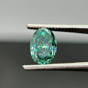 Oval Cut Green Fancy Lab Grown Diamond for Jewelry Making