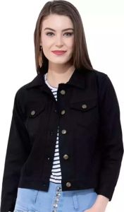Ladies Black Denim Jacket