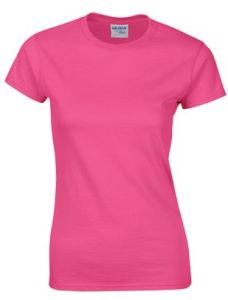 Ladies Pink Cotton Round Neck T-Shirt