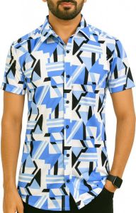 Mens Cotton Geometric Printed Shirt