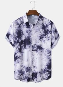 Mens Cotton Tie Dye Printed Shirt