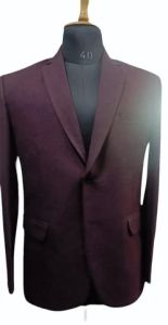 Mens Dark Wine Party Wear Cotton Blazer