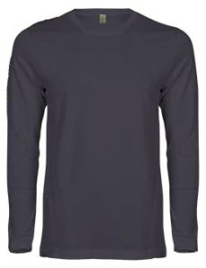 Mens Grey Long Sleeve Crew Neck T-shirt