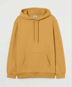 Mens Mustard Yellow Plain Fleece Hoodie