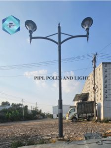 Modern Double Arm Gate Light Pole