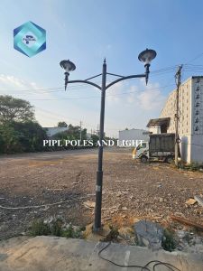 Modern Double Arm Gate Light Pole