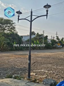 Modern Double Arm Gate Light Pole