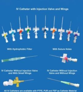 14G IV Catheter with Injection Valve and Wings