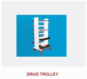 Stainless Steel 5 Shelf Hospital Drug Trolley