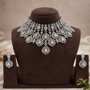 Silver American Diamond Choker