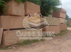 Natural Bansi Paharpur Pink Sandstone Block