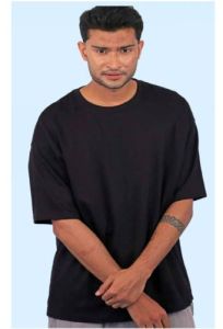 240gsm mens black terry cotton t shirt