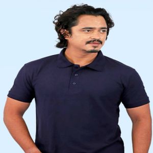 Mens Navy Blue Poly Cotton Polo T-shirt