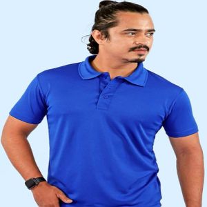 Mens Royal Blue Poly Cotton Polo T-Shirt