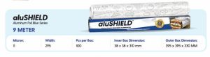 Alushield Blue Series 9 Meter Aluminium Foil Rolls