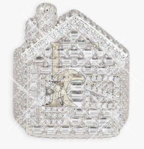 14K Gold Moissanite Trap House Diamond Ring