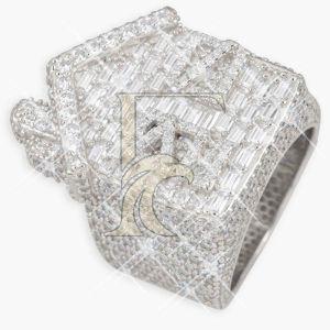 14K Gold Moissanite Trap House Diamond Ring