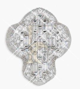 14K Gold VVS Fleur Cross Diamond Ring