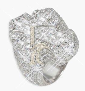 14K Gold VVS Fleur Cross Diamond Ring