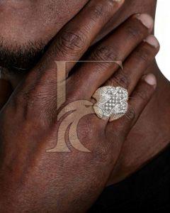 14K Gold VVS Fleur Cross Diamond Ring