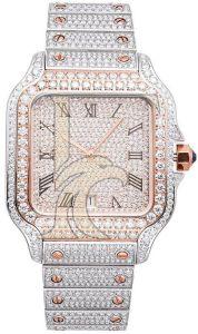 14K Rose Gold Men'S VVS Moissanite Watch