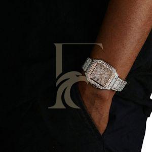 14K Rose Gold Men\'S VVS Moissanite Watch