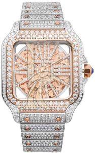14K Rose Gold Moissanite Skeleton Watch