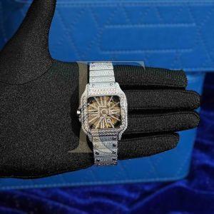 14K Rose Gold Moissanite Skeleton Watch