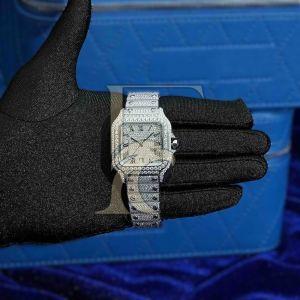 14K White Gold Mens VVS Moissanite Watch