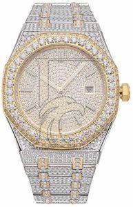 14K Yellow Gold  Bust Down Moissanite Watch