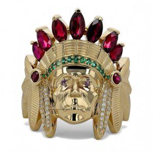 14k Yellow Gold Geronimo Ruby Ring