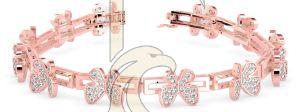 Classic Butterfly Design Brilliant Round Diamond Bracelet