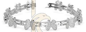 Classic Butterfly Design Brilliant Round Diamond Bracelet