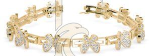 Classic Butterfly Design Brilliant Round Diamond Bracelet