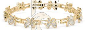 Classic Butterfly Design Brilliant Round Diamond Bracelet