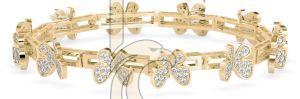 Classic Butterfly Design Brilliant Round Diamond Bracelet