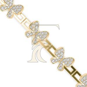 Classic Butterfly Design Brilliant Round Diamond Bracelet