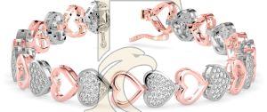 Delicate Heart Round Diamond Bracelet