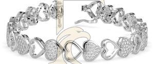 Delicate Heart Round Diamond Bracelet