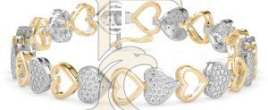 Delicate Heart Round Diamond Bracelet
