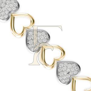 Delicate Heart Round Diamond Bracelet