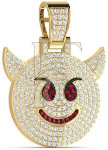 Devil Natural Diamond Hip-Hop Pedant
