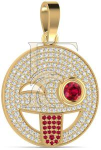 Funny Emoji Natural Diamond Hip-Hop Pendant