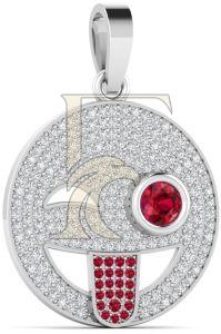Funny Emoji Natural Diamond Hip-Hop Pendant