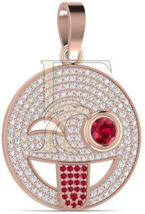 Funny Emoji Natural Diamond Hip-Hop Pendant