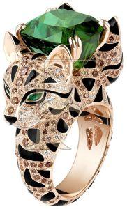 Fuzzy Leopard Cat Gold Ring