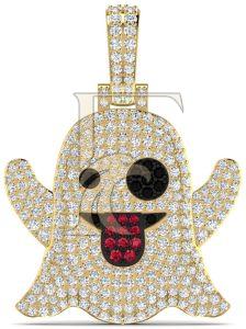 Ghost Emoji Natural Diamond Hip-Hop Pendant